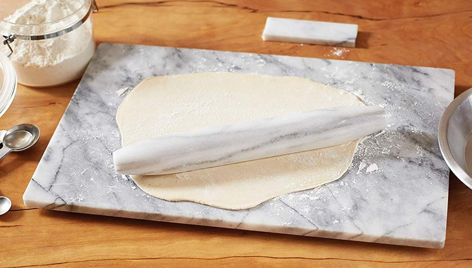 Fox Run Tapered White Marble French Rolling Pin by Kitchen Niche