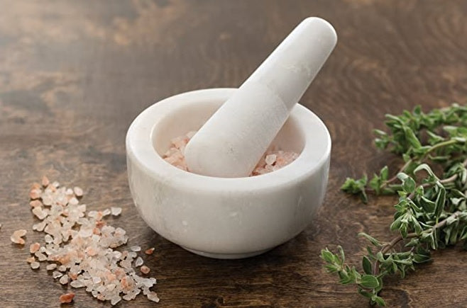 Fox Run White Marble Mortar & Pestle by Kitchen Niche