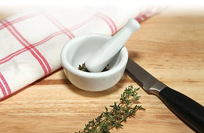Fox Run White Ceramic Mini Mortar & Pestle by Kitchen Niche