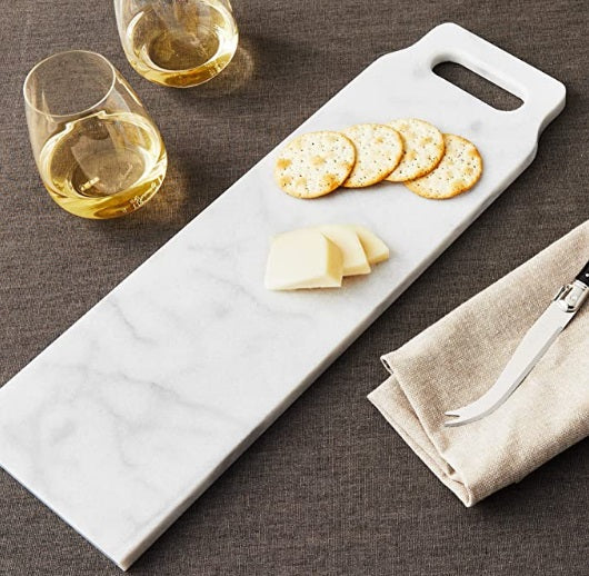 Fox Run White Marble Paddle Board 18" x 6" by Kitchen Niche