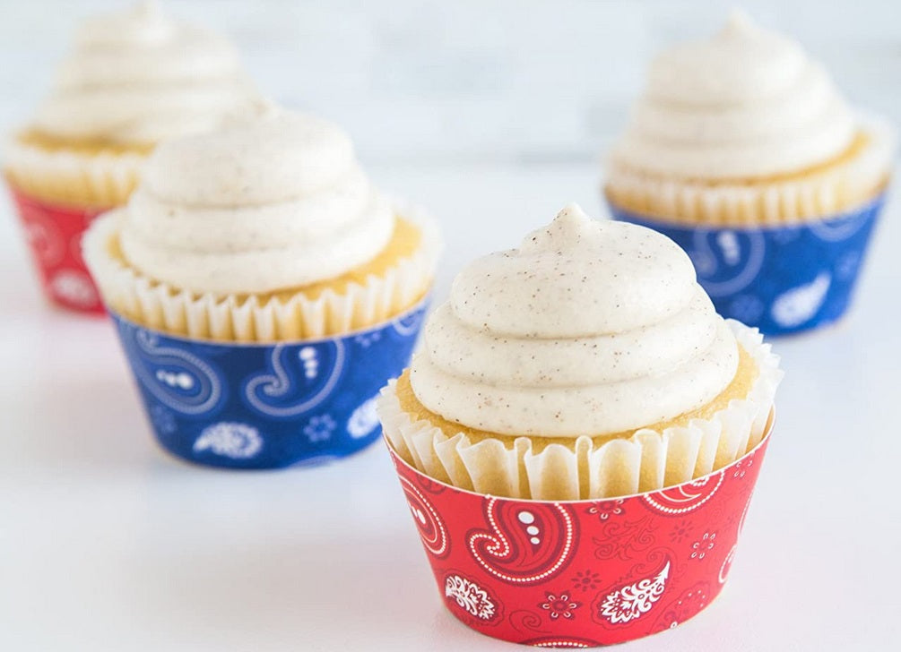 Fox Run Paisley Blue & Red Cupcake Wrap Set of 12 by Kitchen Niche