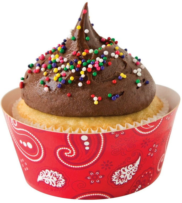 Fox Run Paisley Blue & Red Cupcake Wrap Set of 12 by Kitchen Niche