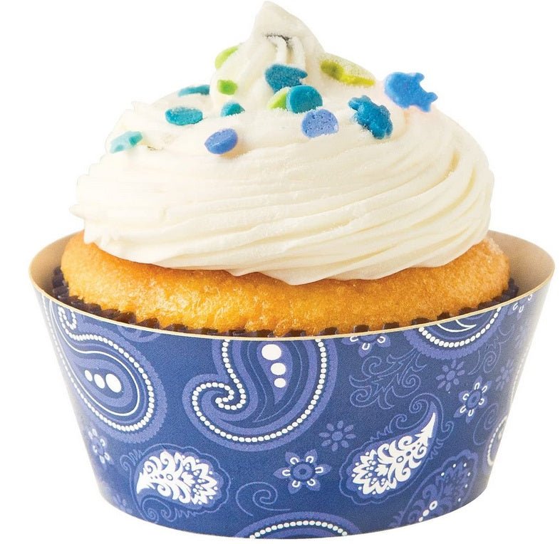 Fox Run Paisley Blue & Red Cupcake Wrap Set of 12 by Kitchen Niche