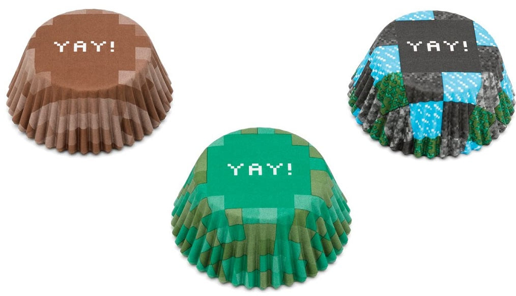 Fox Run Pixel Minecraft Baking Cup Set of 300 by Kitchen Niche