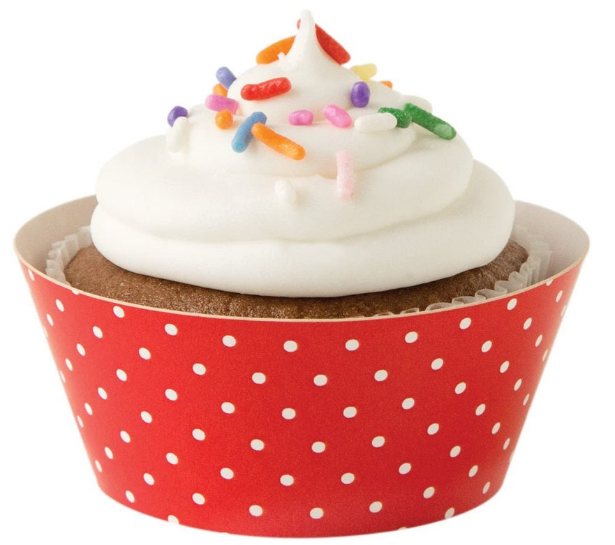 Fox Run Polka Dot Blue & Red Cupcake Wrap Set of 12 by Kitchen Niche