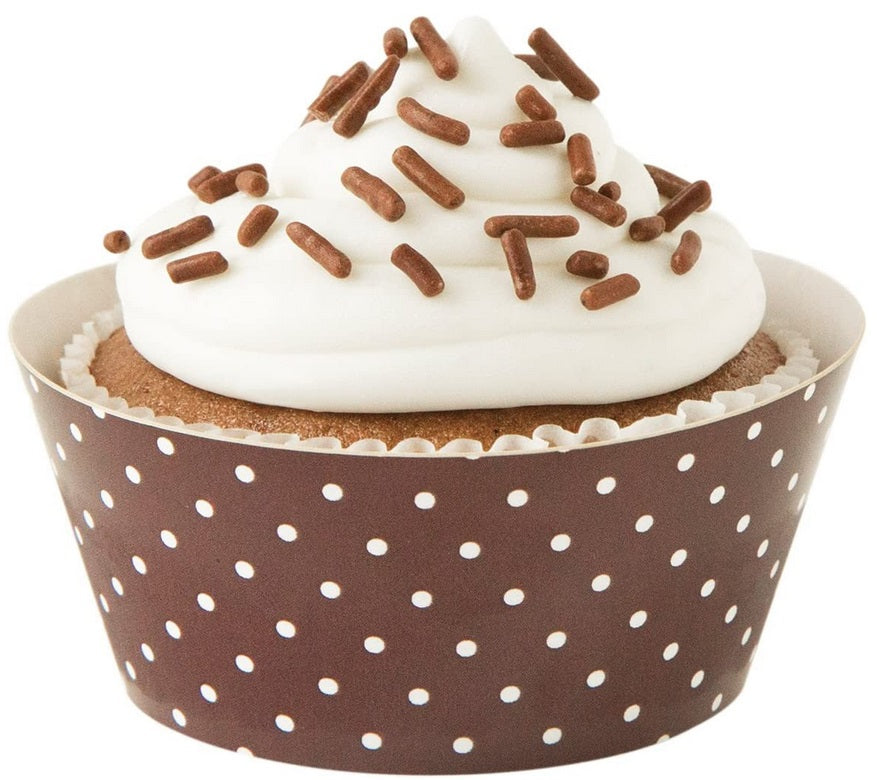 Fox Run Polka Dot Pink & Brown Cupcake Wrap Set of 12 by Kitchen Niche