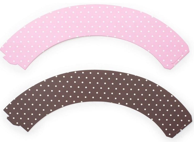 Fox Run Polka Dot Pink & Brown Cupcake Wrap Set of 12 by Kitchen Niche