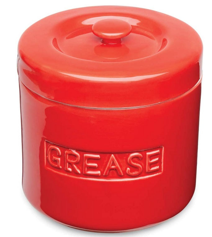 Fox Run Red Porcelain Grease Container by Kitchen Niche