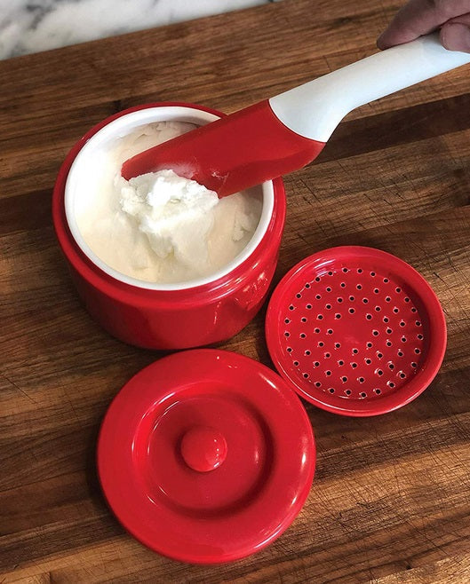 Fox Run Red Porcelain Grease Container by Kitchen Niche