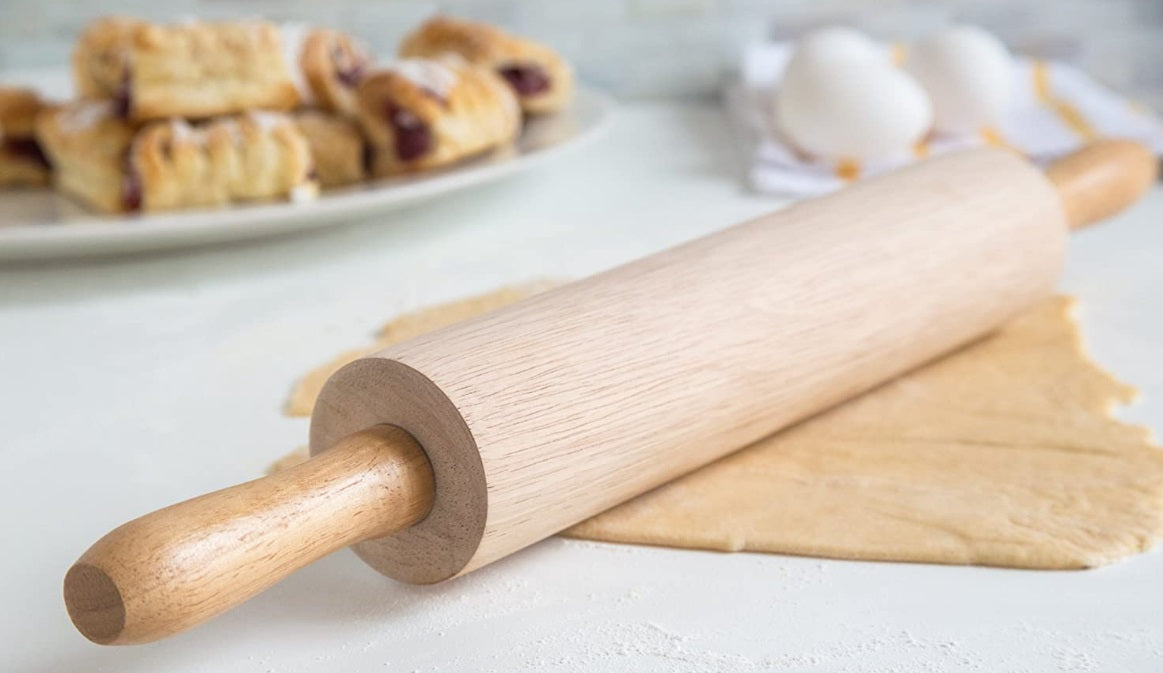 Fox Run Junior Rubber Wood Rolling Pin 10" by Kitchen Niche