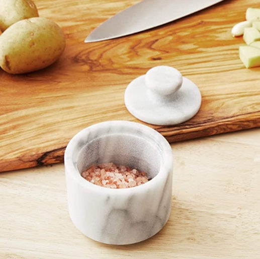 Fox Run White Marble Salt Cellar by Kitchen Niche