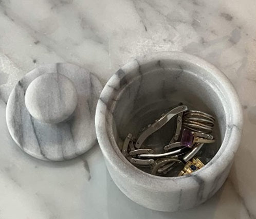 Fox Run White Marble Salt Cellar by Kitchen Niche