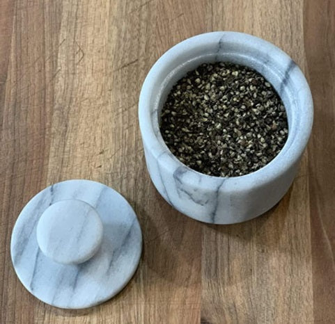 Fox Run White Marble Salt Cellar by Kitchen Niche