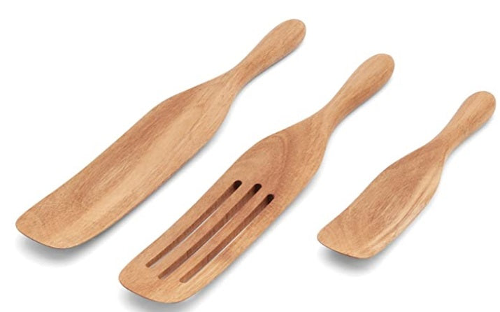 Fox Run Acacia Wood Spurtle Spatula &amp; Spoon Set by Kitchen Niche