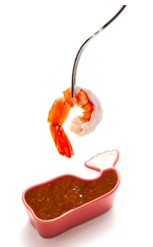 Fox Run Red Ceramic Whale Condiment Cups Set of 4 by Kitchen Niche