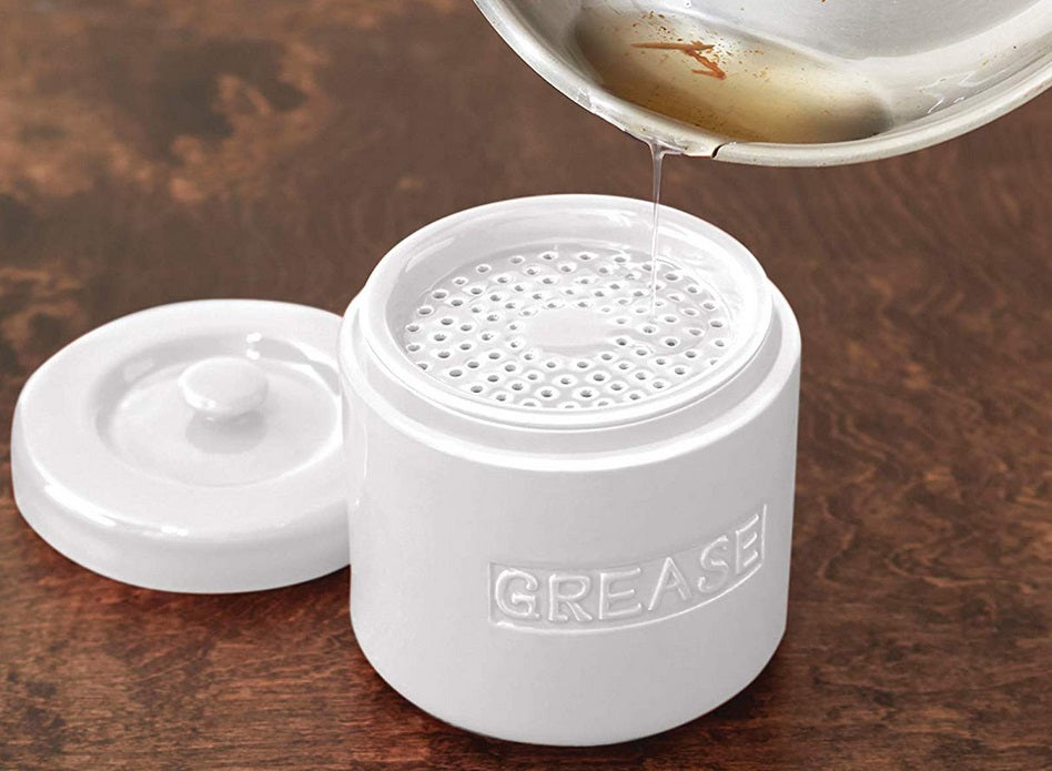 Fox Run White Porcelain Grease Container by Kitchen Niche