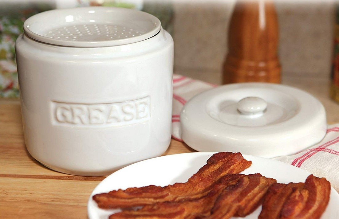 Fox Run White Porcelain Grease Container by Kitchen Niche