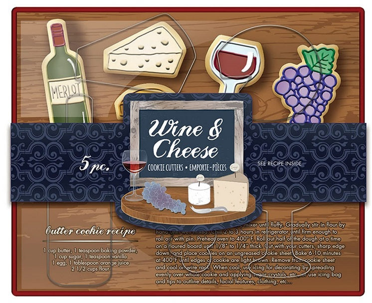 Fox Run Wine & Cheese Cookie Cutter Set by Kitchen Niche