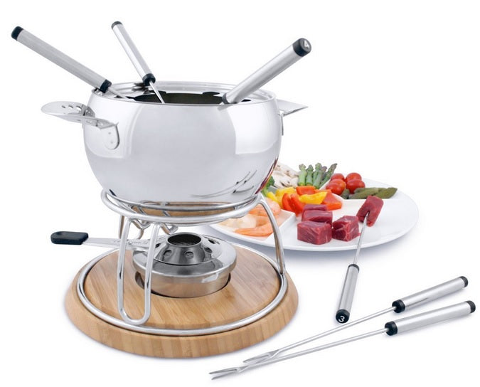 Swissmar Geneva 11-pc Stainless Steel Fondue Set by Kitchen Niche