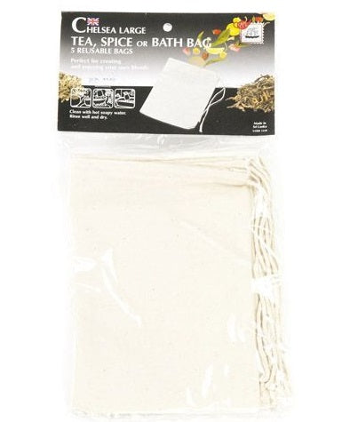 G & H Tea Services Chelsea Large Cotton Tea Bag Set of 5 by Kitchen Niche