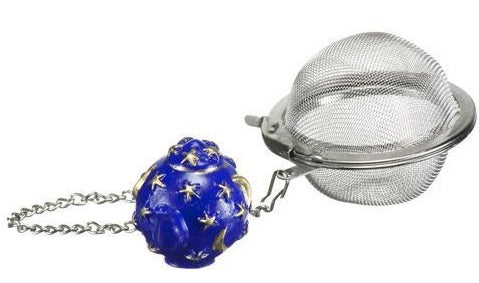 G & H Tea Services Tea Infuser Ball with Blue Teapot Ornament by Kitchen Niche