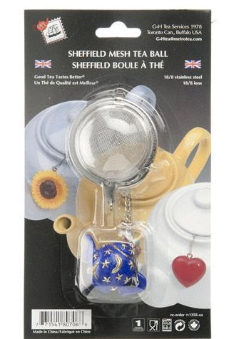 G & H Tea Services Tea Infuser Ball with Blue Teapot Ornament by Kitchen Niche