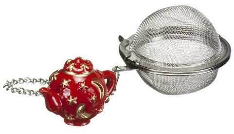 G & H Tea Services Tea Infuser Ball with Red Teapot Ornament by Kitchen Niche