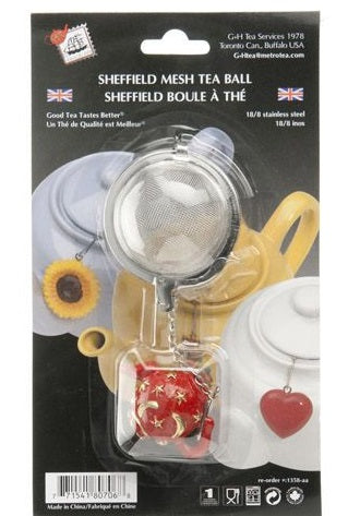G & H Tea Services Tea Infuser Ball with Red Teapot Ornament by Kitchen Niche
