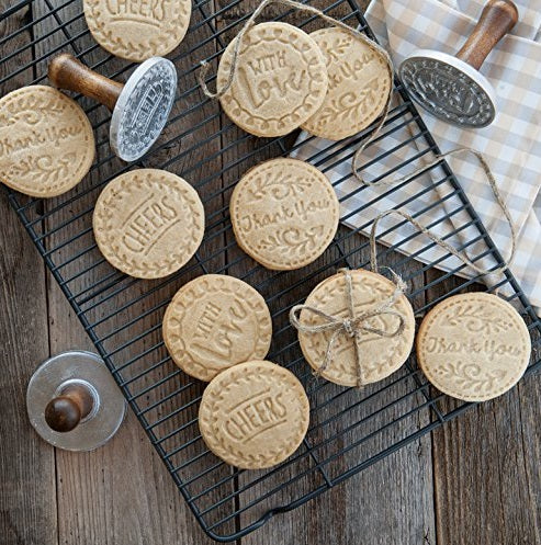 Nordic Ware Set of 3 Greetings Heirloom Christmas Cookie Stamps by Kitchen Niche