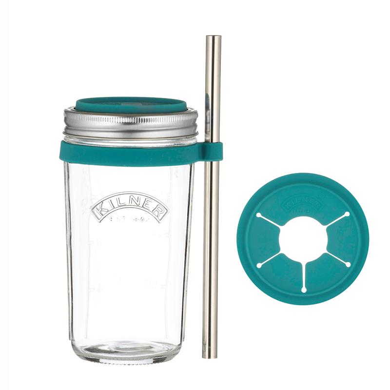 Kilner Smoothie Making Kit – 0.5L Jar with Lid, Straw &amp; Blade Kilner by Kitchen Niche