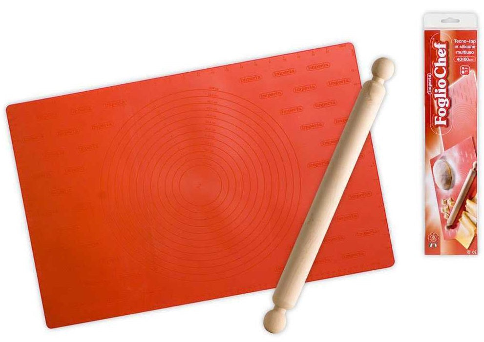 Imperia Foglio Chef Multi Purpose Pastry Mat & Rolling Pin Set Imperia by Kitchen Niche