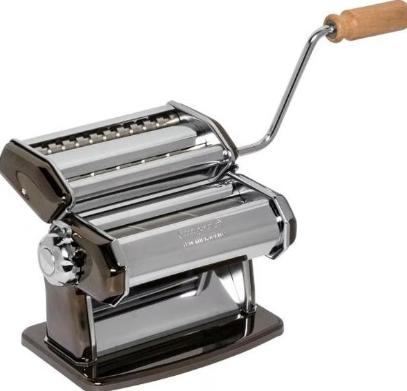 Imperia iPasta Professional Pasta Machine Gun Metal Black Ruvida 6,5/12 mm Imperia by Kitchen Niche