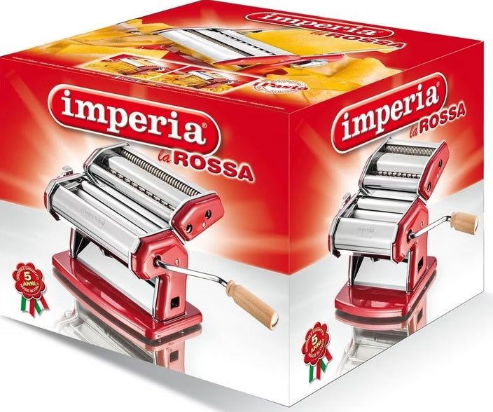 Imperia iPasta Professional Pasta Machine Classic Red 6,5/12 mm Imperia by Kitchen Niche