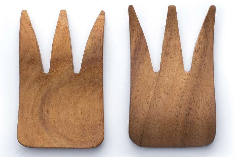 Ironwood Acacia Wood Bear Claws Salad Server Set of 2 by Kitchen Niche