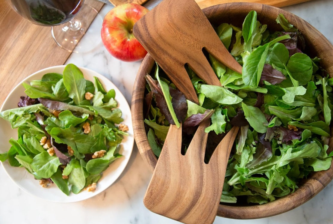 Ironwood Acacia Wood Bear Claws Salad Server Set of 2 by Kitchen Niche