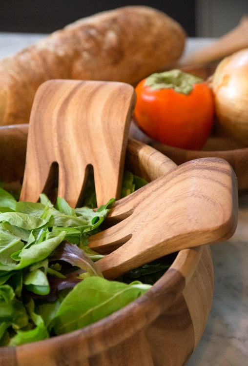 Ironwood Acacia Wood Bear Claws Salad Server Set of 2 by Kitchen Niche