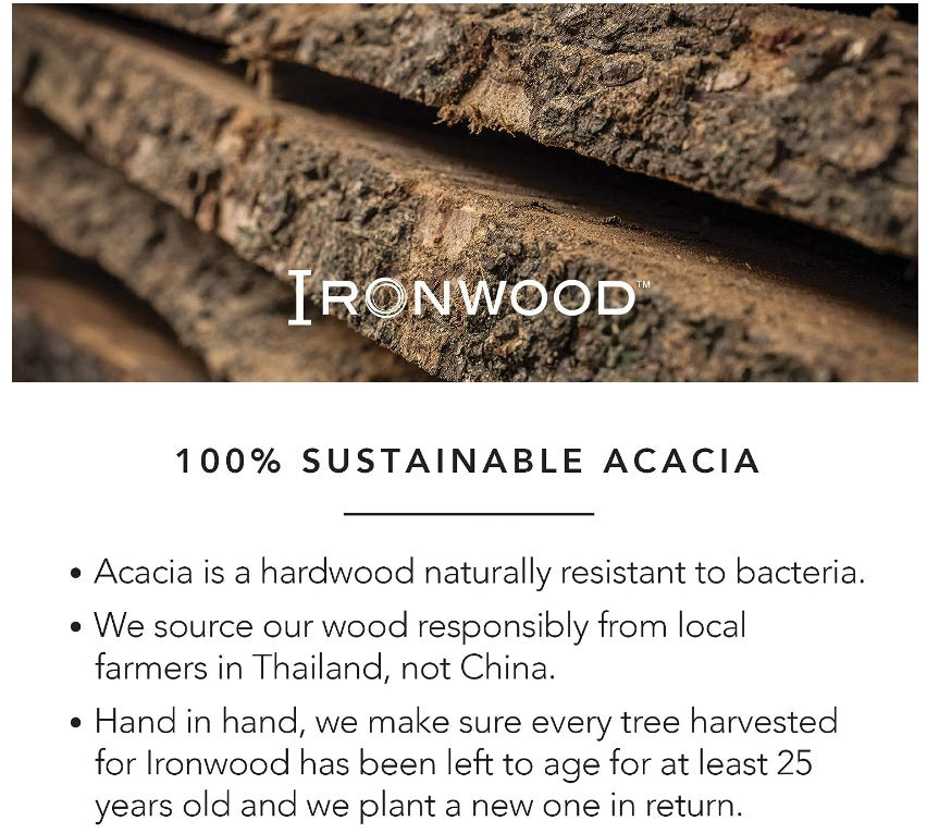 Ironwood Acacia Wood Long Grain Utility Chop Board by Kitchen Niche