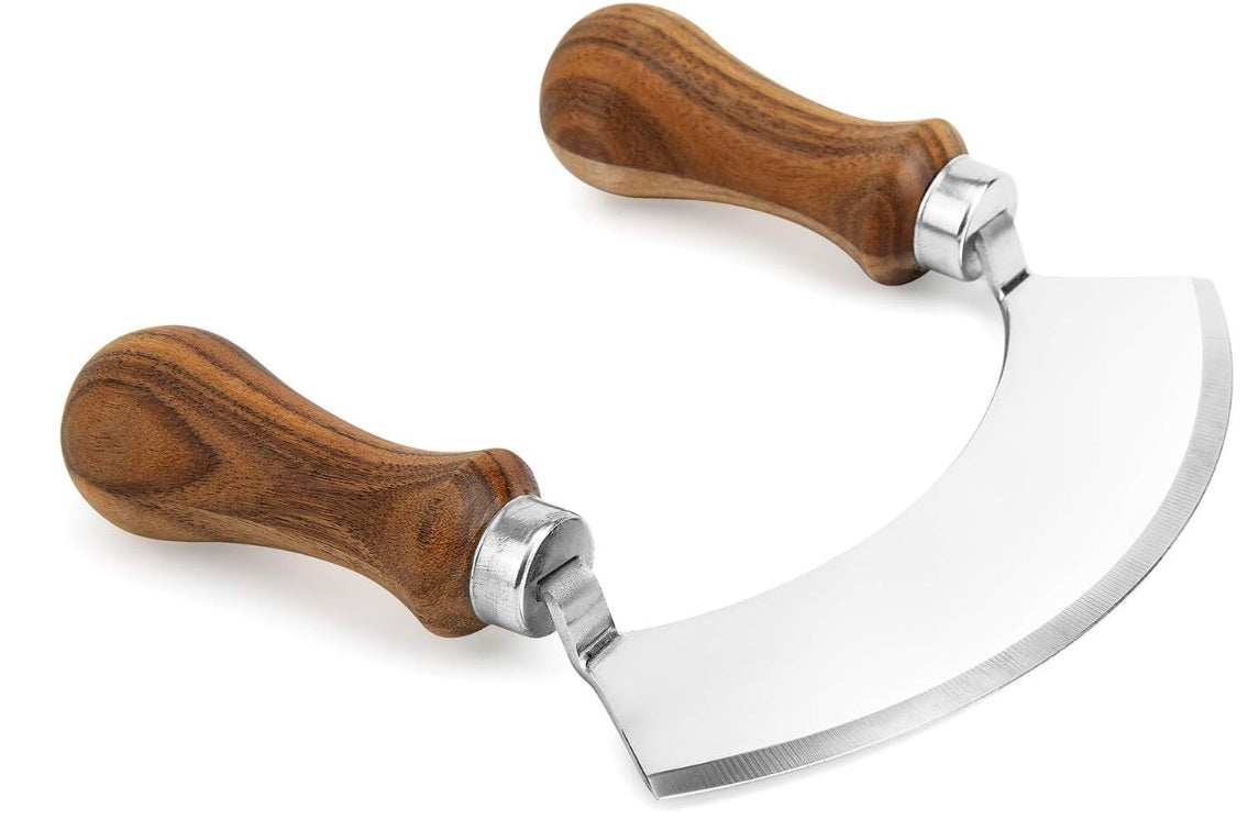 Ironwood Acacia Wood Mezzaluna Chopper by Kitchen Niche