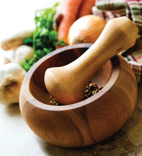 Ironwood Acacia Wood Mortar & Pestle by Kitchen Niche