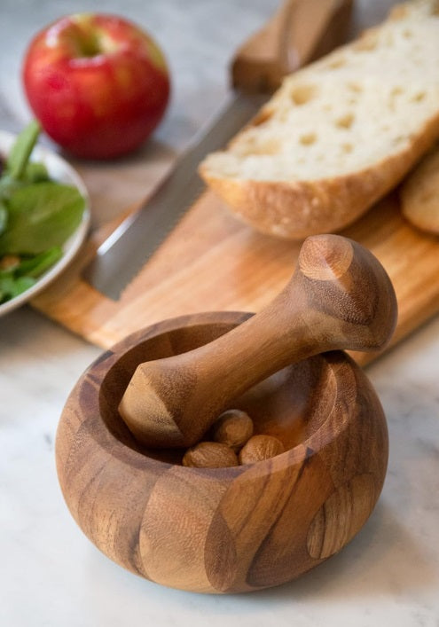 Ironwood Acacia Wood Mortar & Pestle by Kitchen Niche