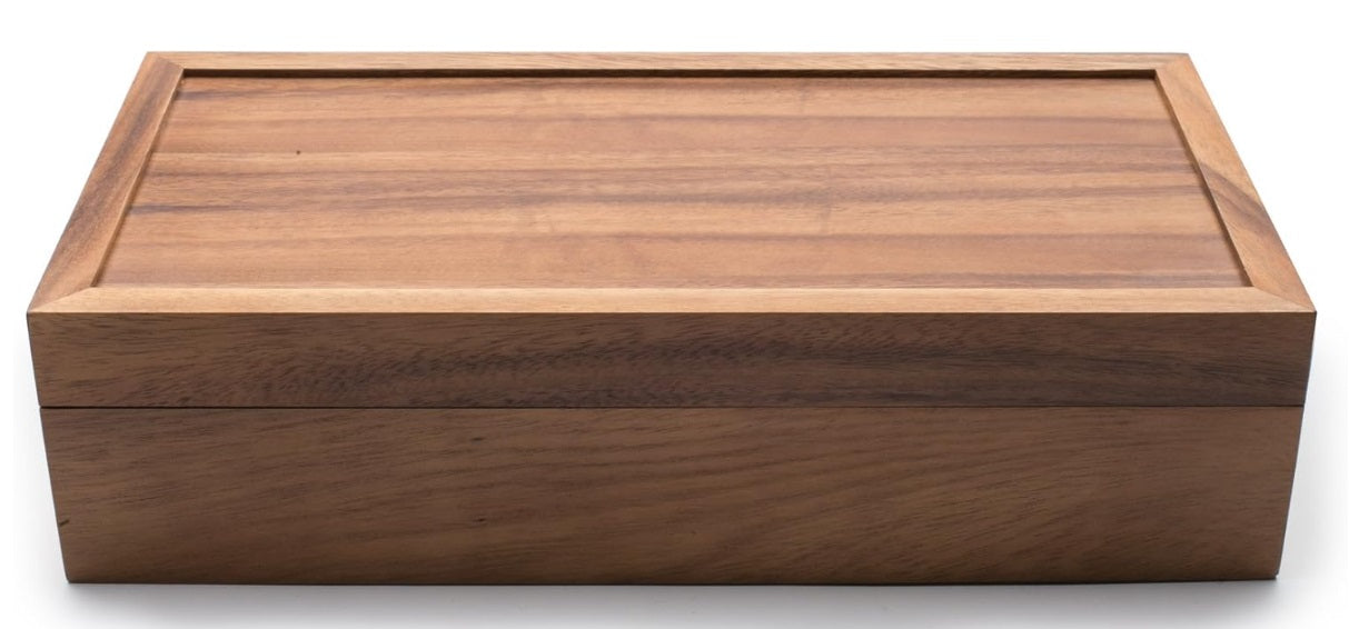 Ironwood Acacia Wood Rectangular Tea Storage Box by Kitchen Niche