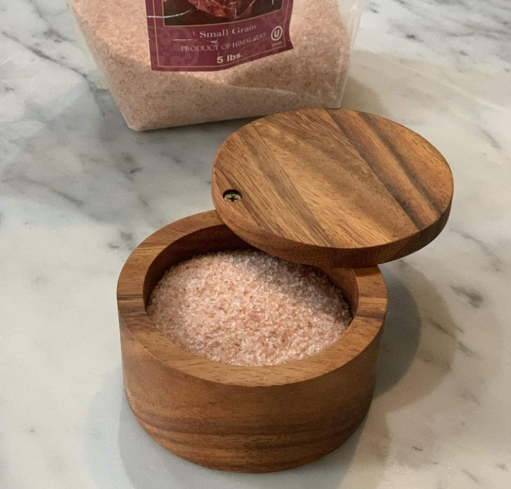 Ironwood Appalachian Acacia Wood Salt Cellar by Kitchen Niche