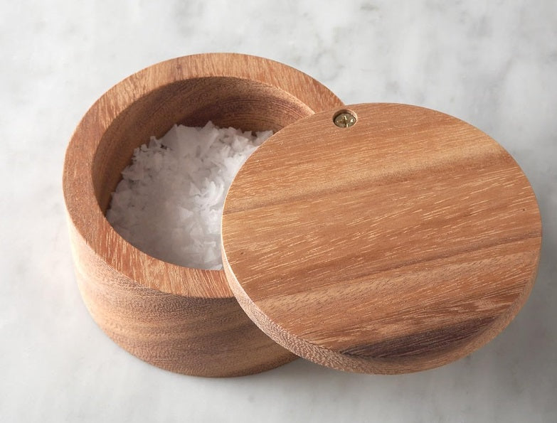 Ironwood Appalachian Acacia Wood Salt Cellar by Kitchen Niche