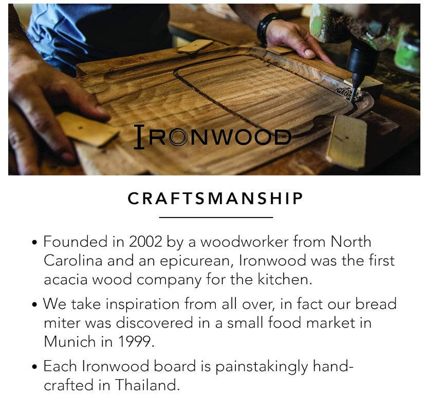 Ironwood Nesting Acacia Wood Bread Cutting Board by Kitchen Niche