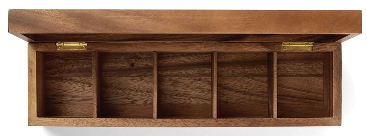 Ironwood Acacia Wood Townhouse Tea Storage Box by Kitchen Niche