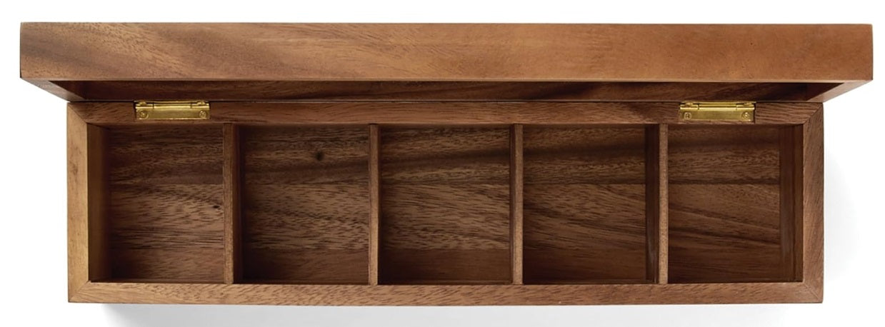 Ironwood Acacia Wood Townhouse Tea Storage Box by Kitchen Niche