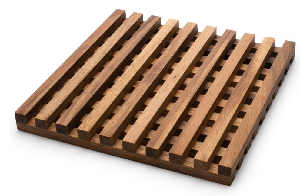 Ironwood Acacia Wood Large Venetian Trivet by Kitchen Niche