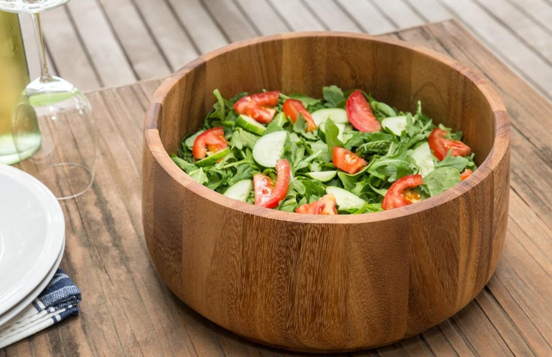 Ironwood Tulip Acacia Wood Salad Bowl by Kitchen Niche