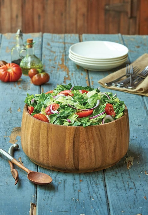 Ironwood Tulip Acacia Wood Salad Bowl by Kitchen Niche