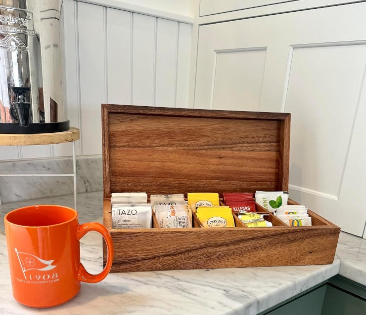 Ironwood XL Rectangular Acacia Wood Tea Bag Storage Box by Kitchen Niche